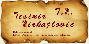 Tešimir Mirkajlović vizit kartica